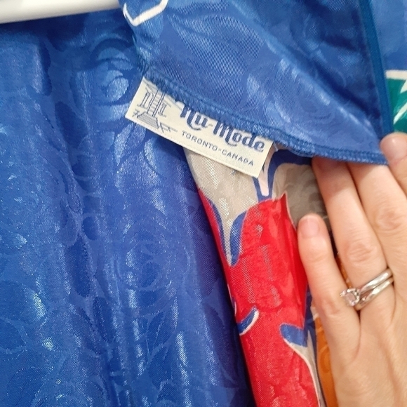 80's Sheath Hibiscus Dress with Peplum - Picture 6 of 9